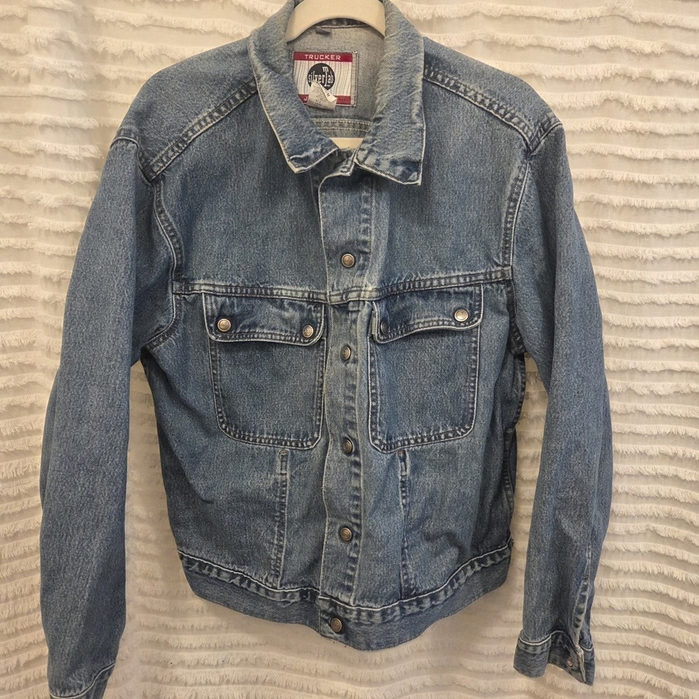 Vtg 90s Levis Silvertab Denim Trucker Jacket Mens M Snaps Pockets Faded Thrashed